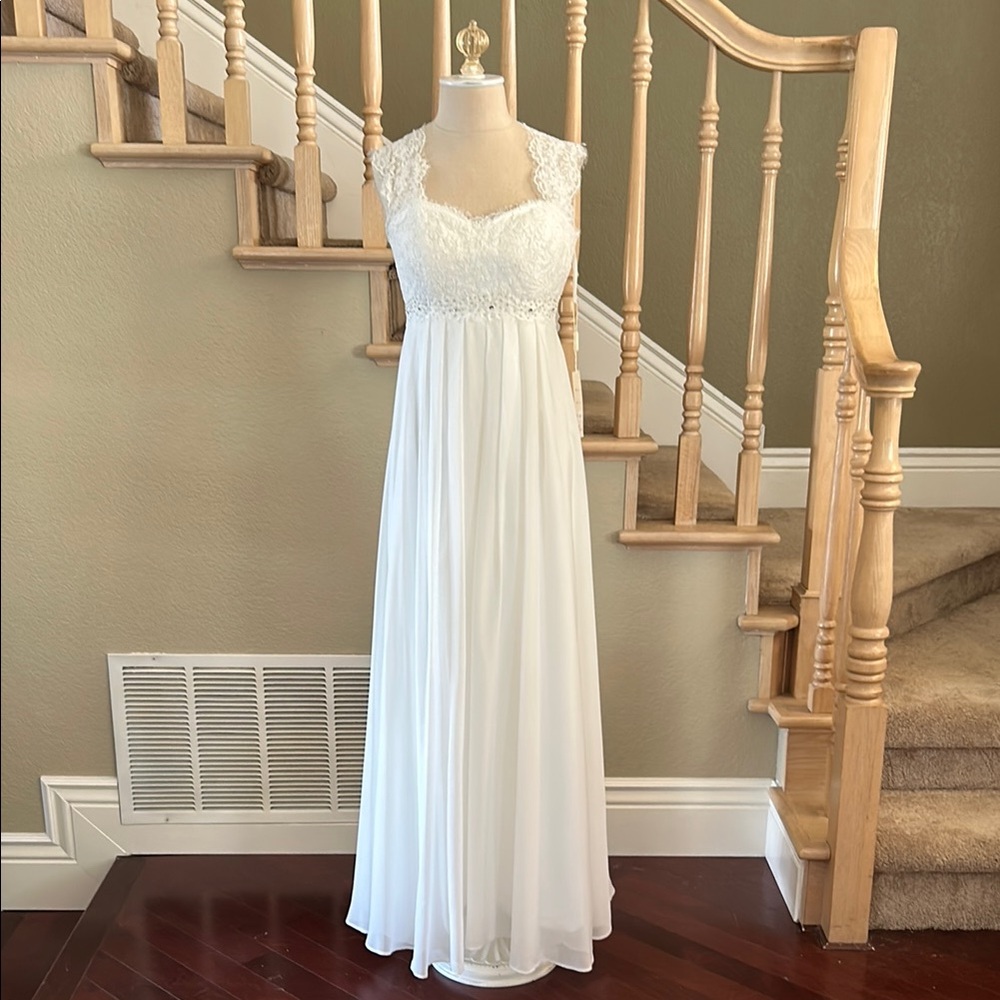 Elegant White Lace Gown